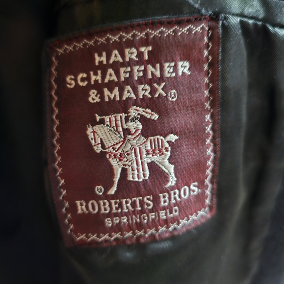 Vintage men's coat size 42-44 black coat Hart Shaffner Marx coat made in Italy - Picture 3 of 6